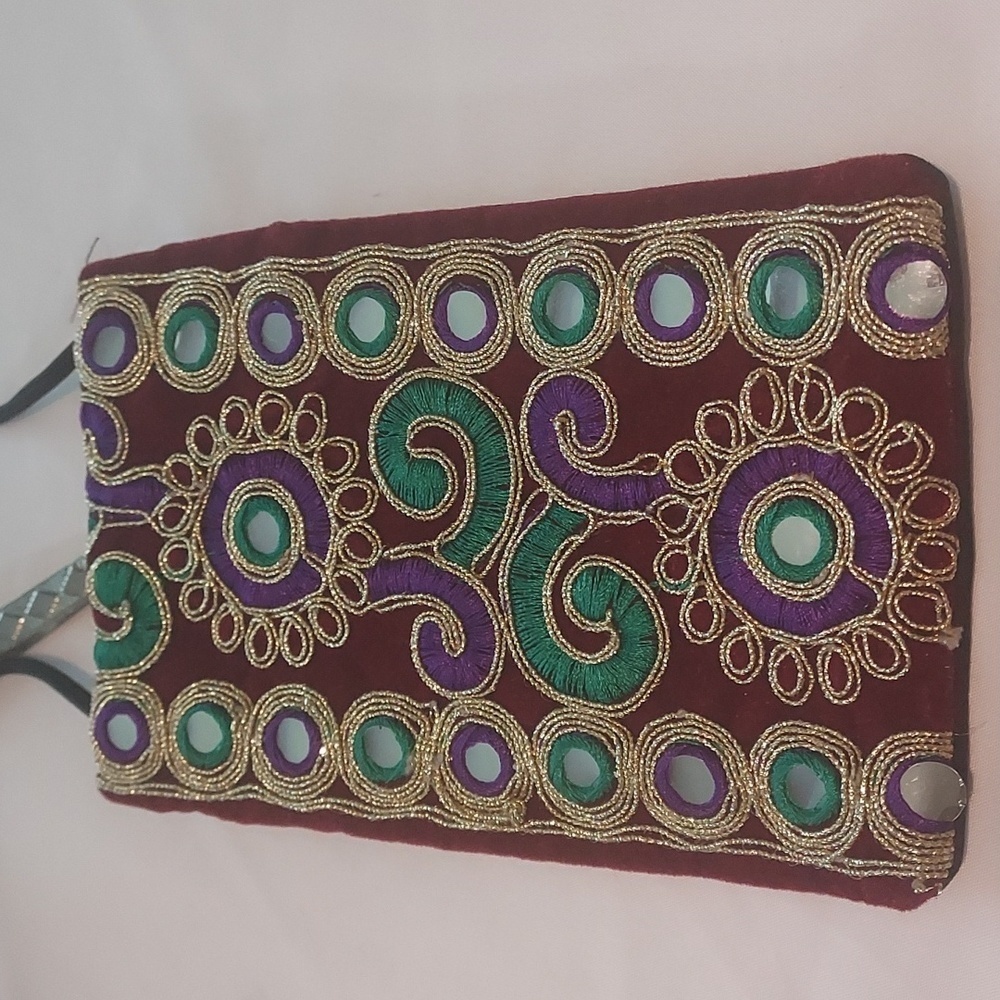 embroidered wallet purse crossbody boho festival floral style - Picture 4 of 12